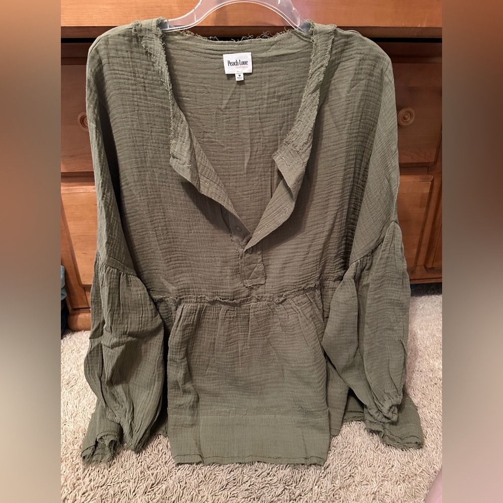 Peach LoveOlive Green Top